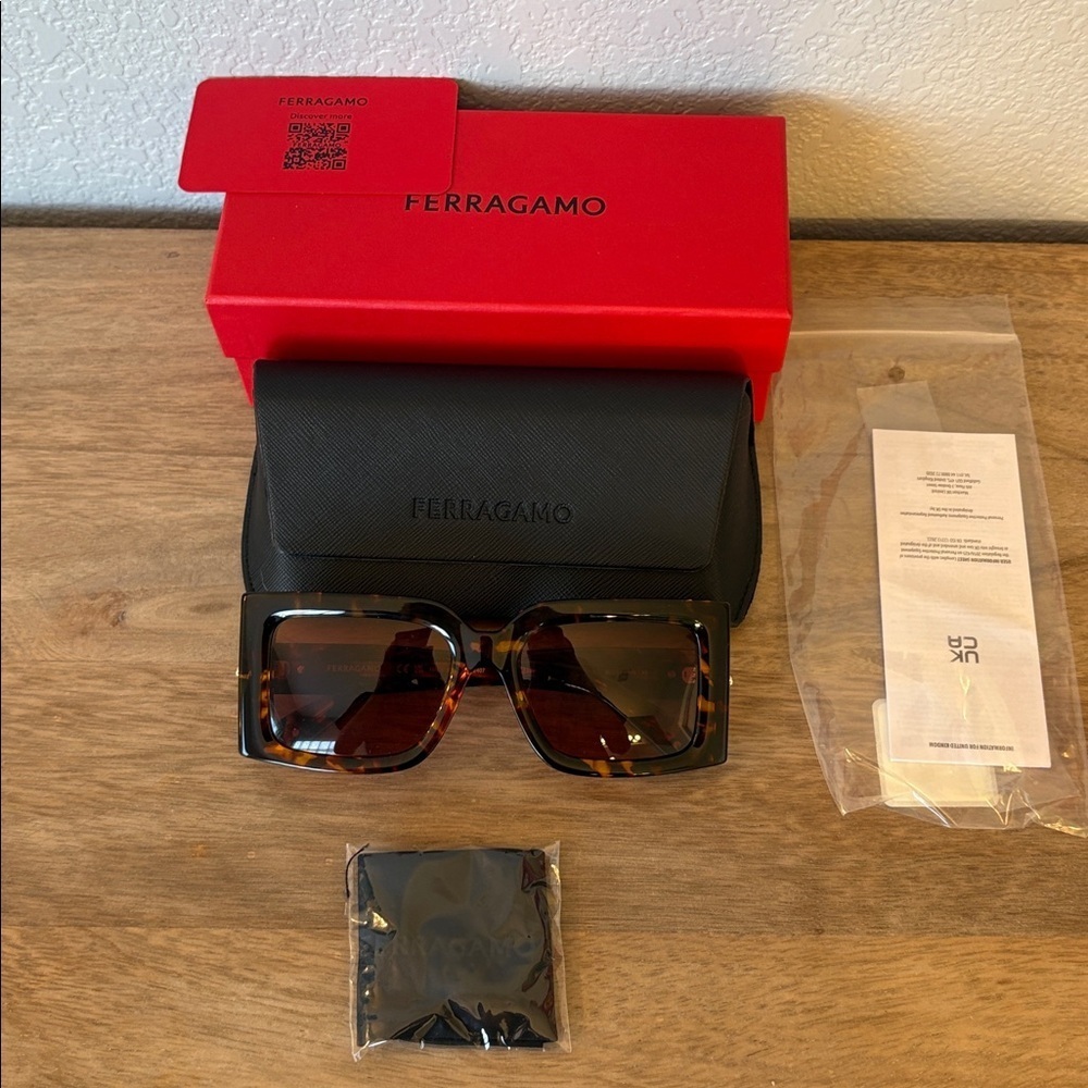 Salvatore Ferragamo Tortoise Shell Sunglasses